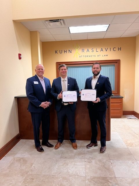 Benjamin Raslavich and Clayton Kuhn received the Patriot Award for Employer Support of the Guard and Reserve Award (ESGR)